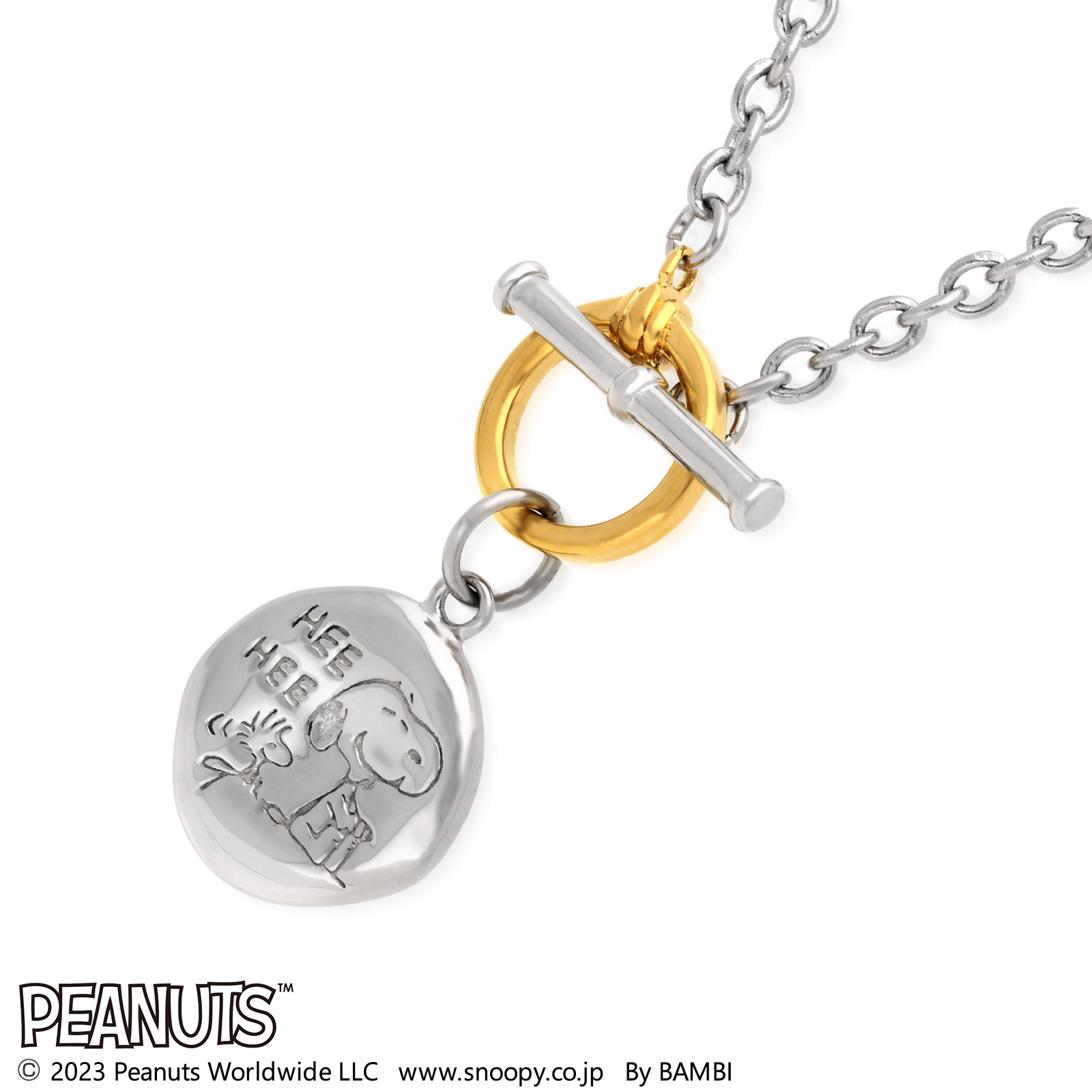 スヌーピー 寝そべりモチーフ シルバーネックレス