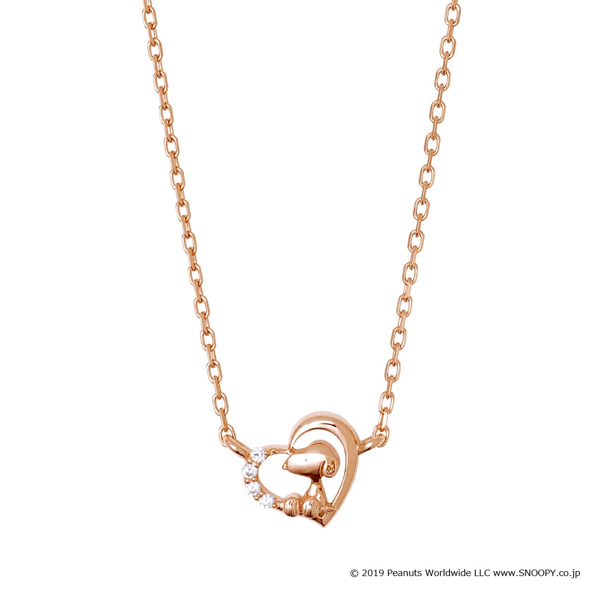 スヌーピーのハートネックレス
